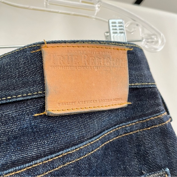 Men's True Religion Limited Edition Selvedge Size 32 Jeans Made In USA Raw Dark - Picture 6 of 10